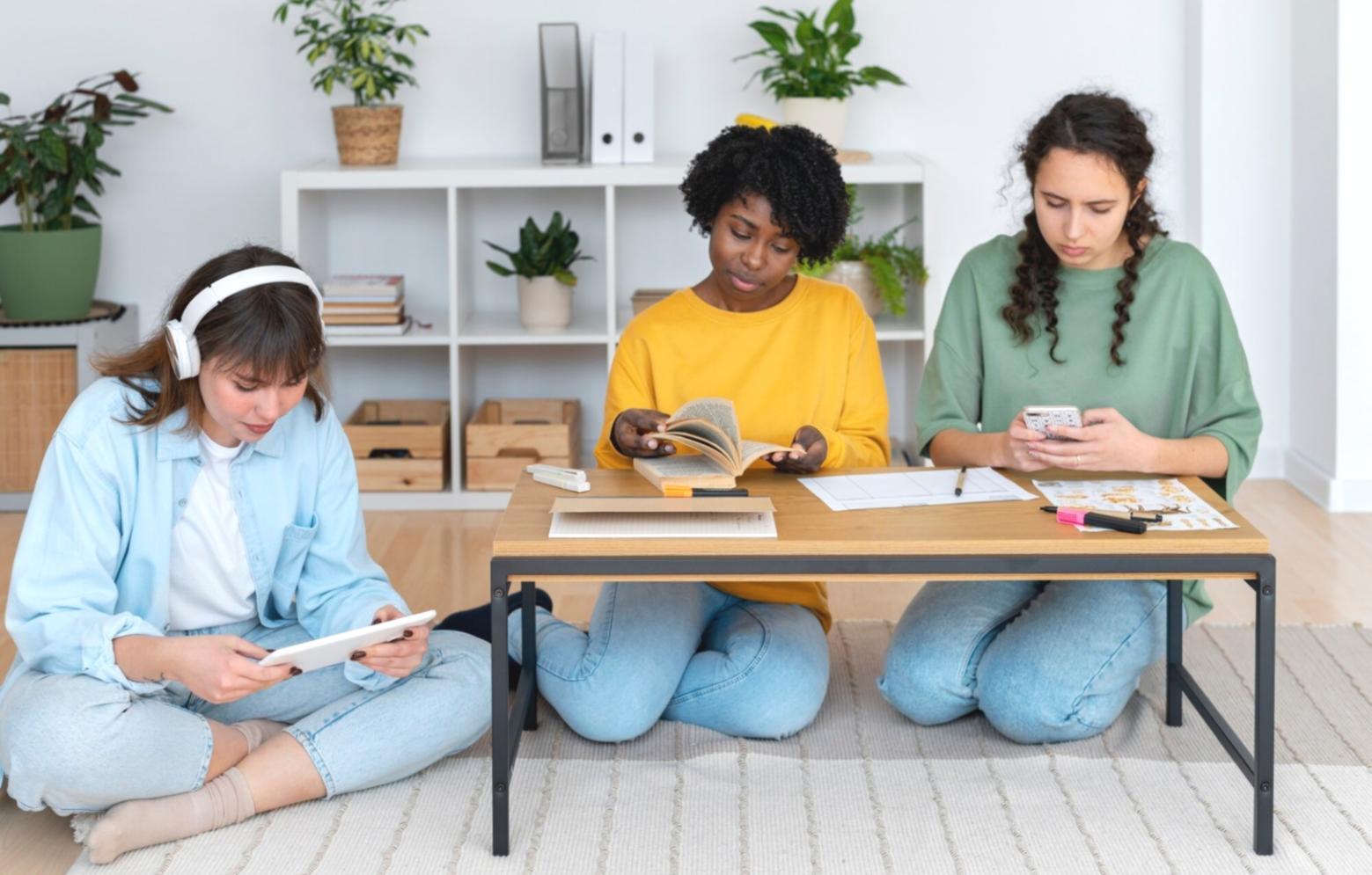 Students analyzing financial documents during practical training session